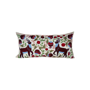 Deer Suzani Bedding Pillow Cover | 18'' x 34''
