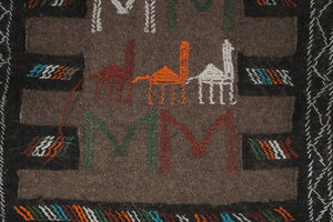 Vintage Turkish Soumac Kilim Rug 3'8'' x 6'3''