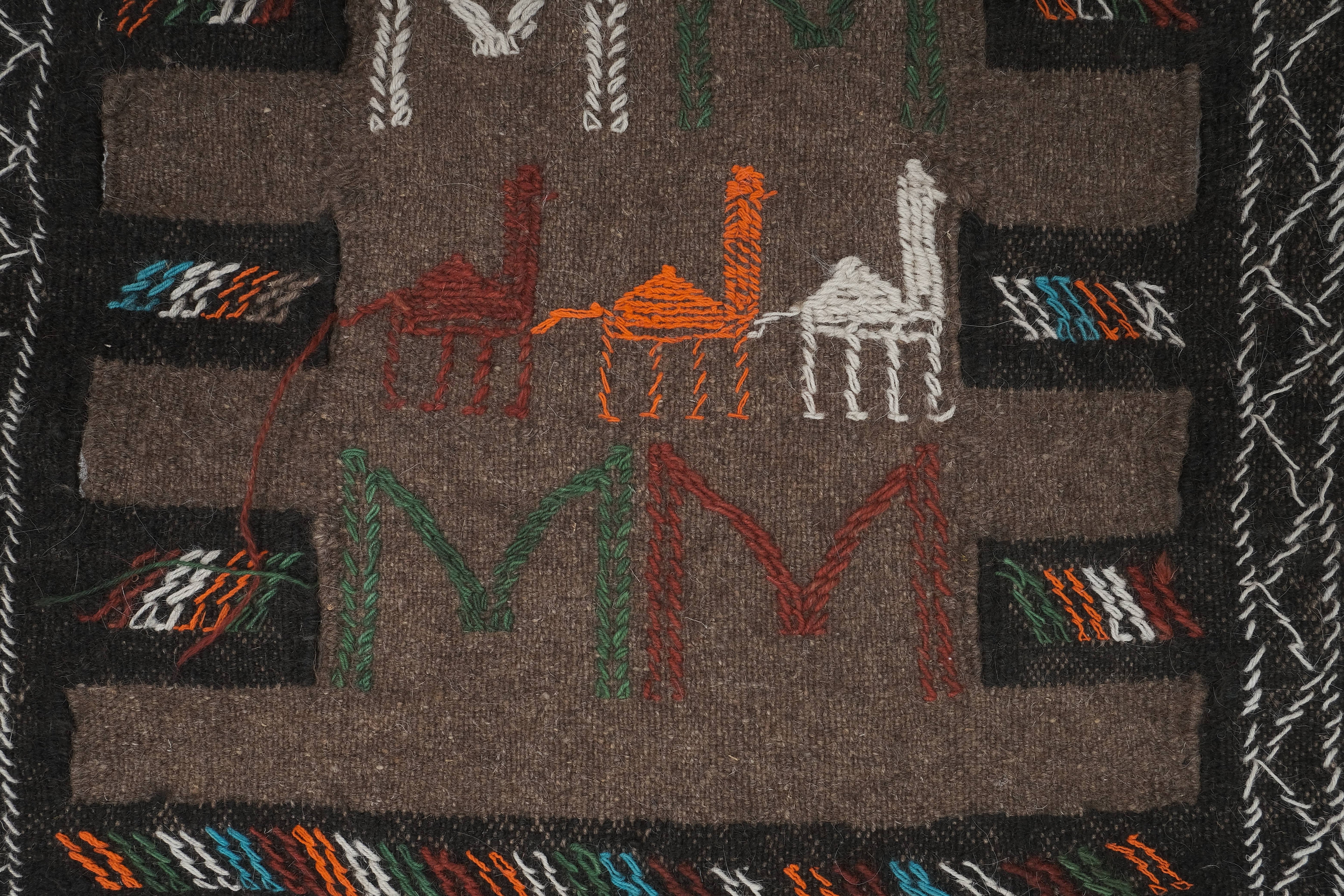 Vintage Turkish Soumac Kilim Rug 3'8'' x 6'3''