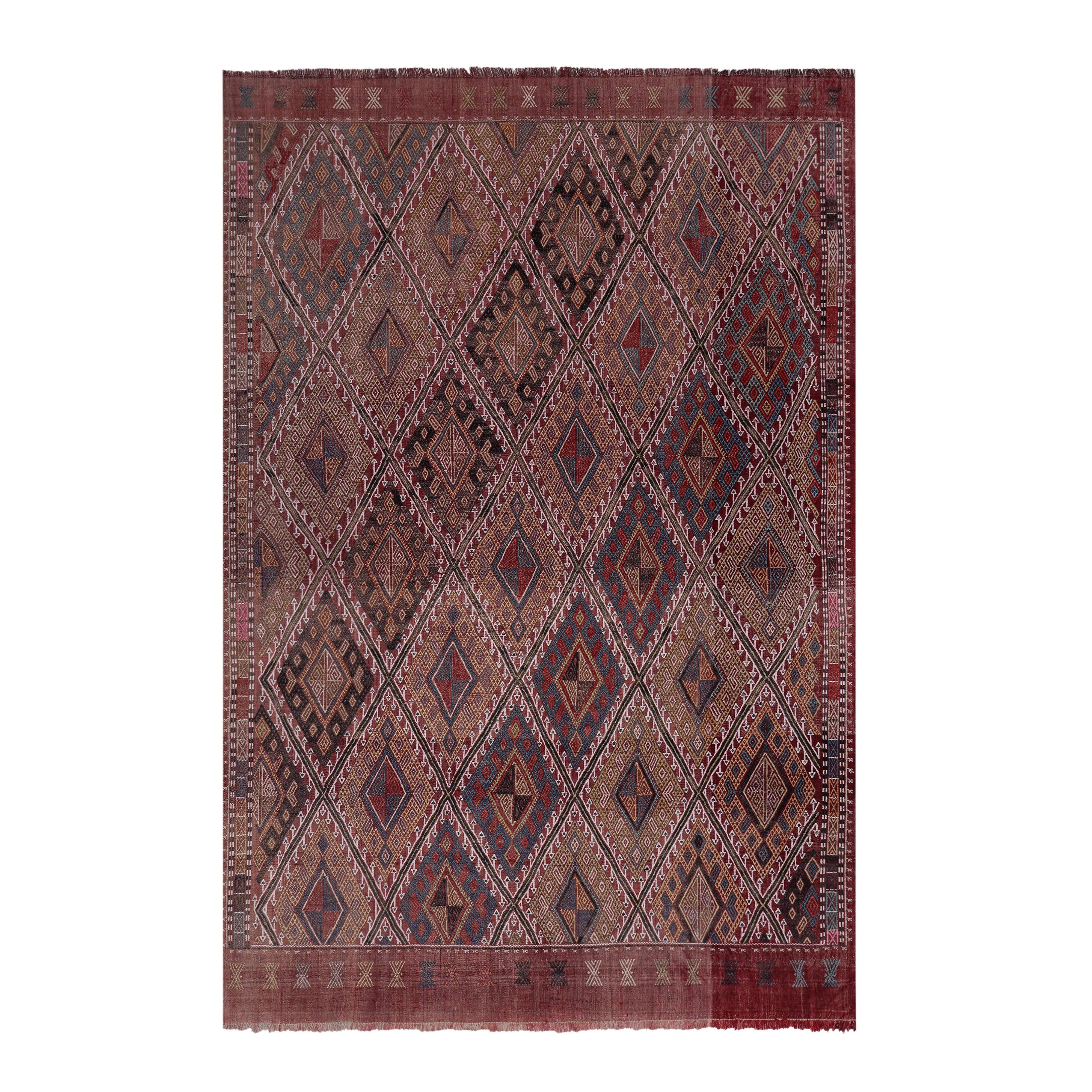 Vintage Turkish Kilim Rug 5'3'' x 7'9''