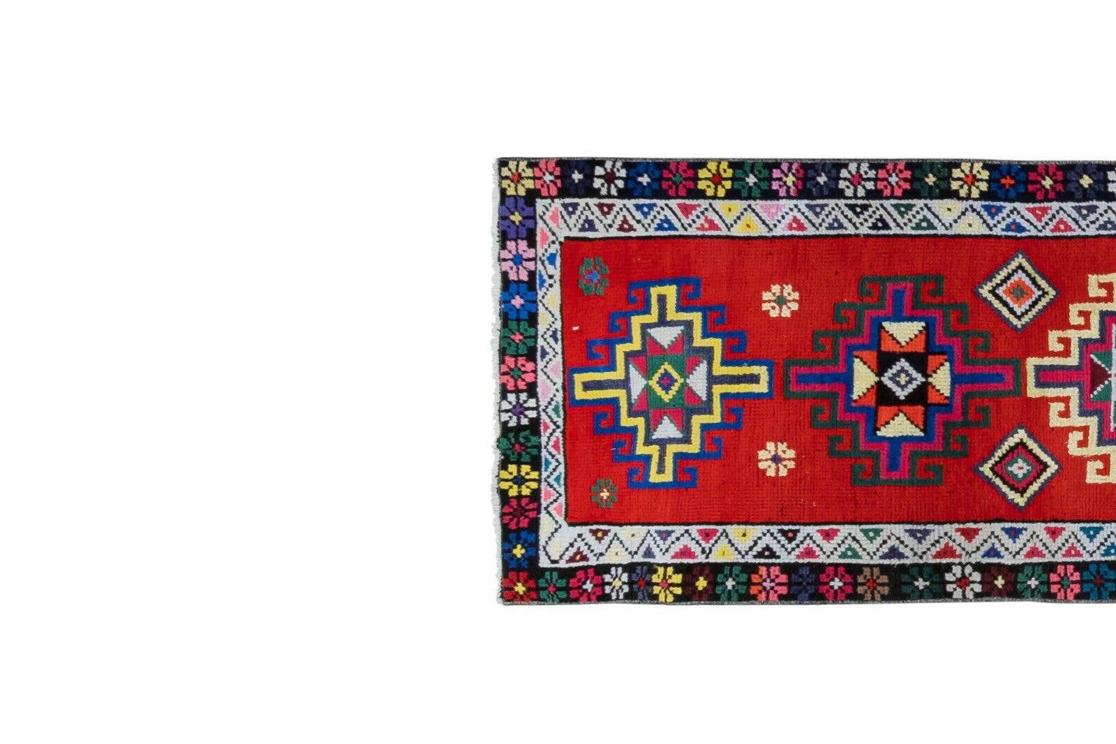 Vintage Herki Runner Rug 2'5'' x 12'1''