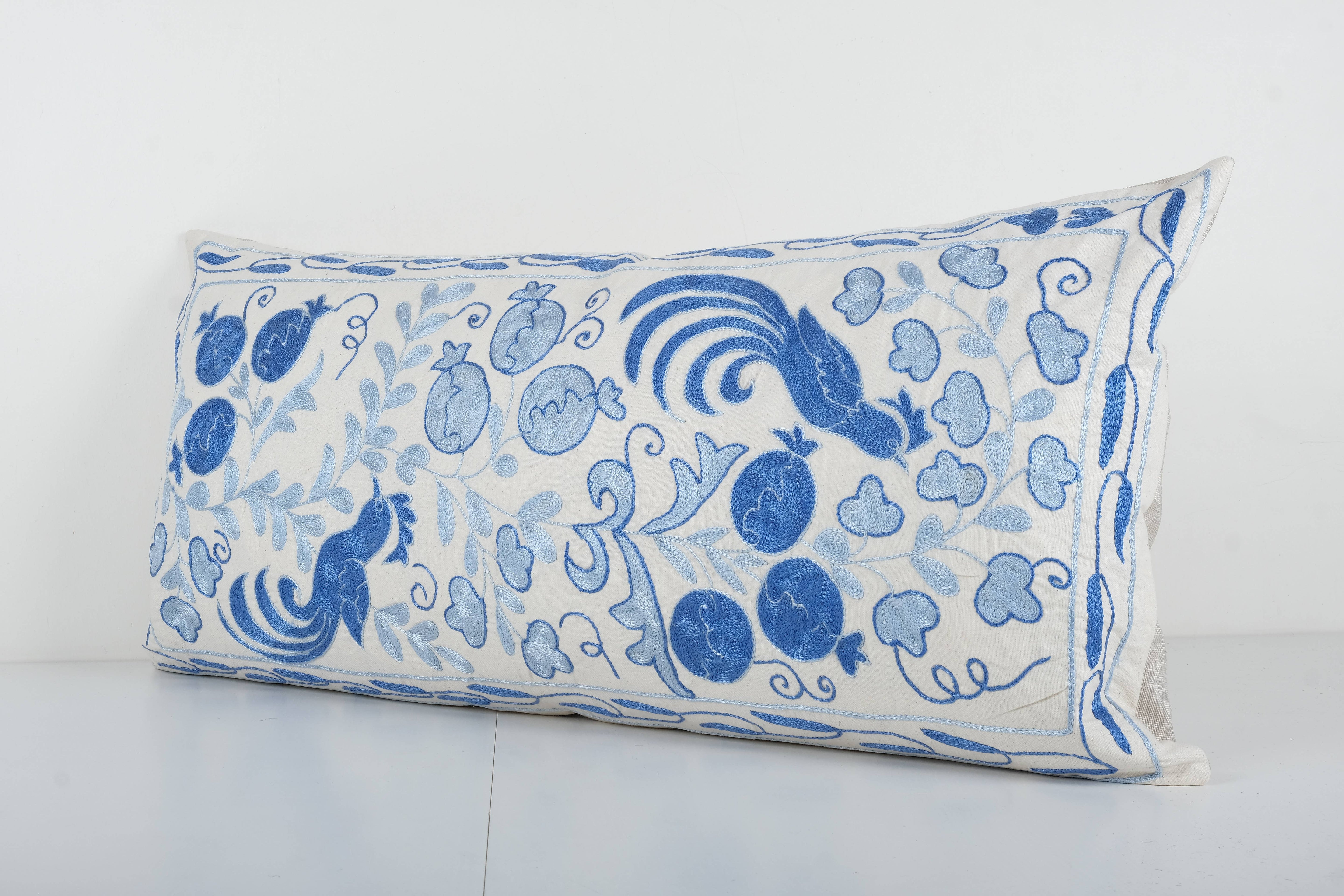 Bird Suzani Bedding Pillow Cover | 18'' x 35''
