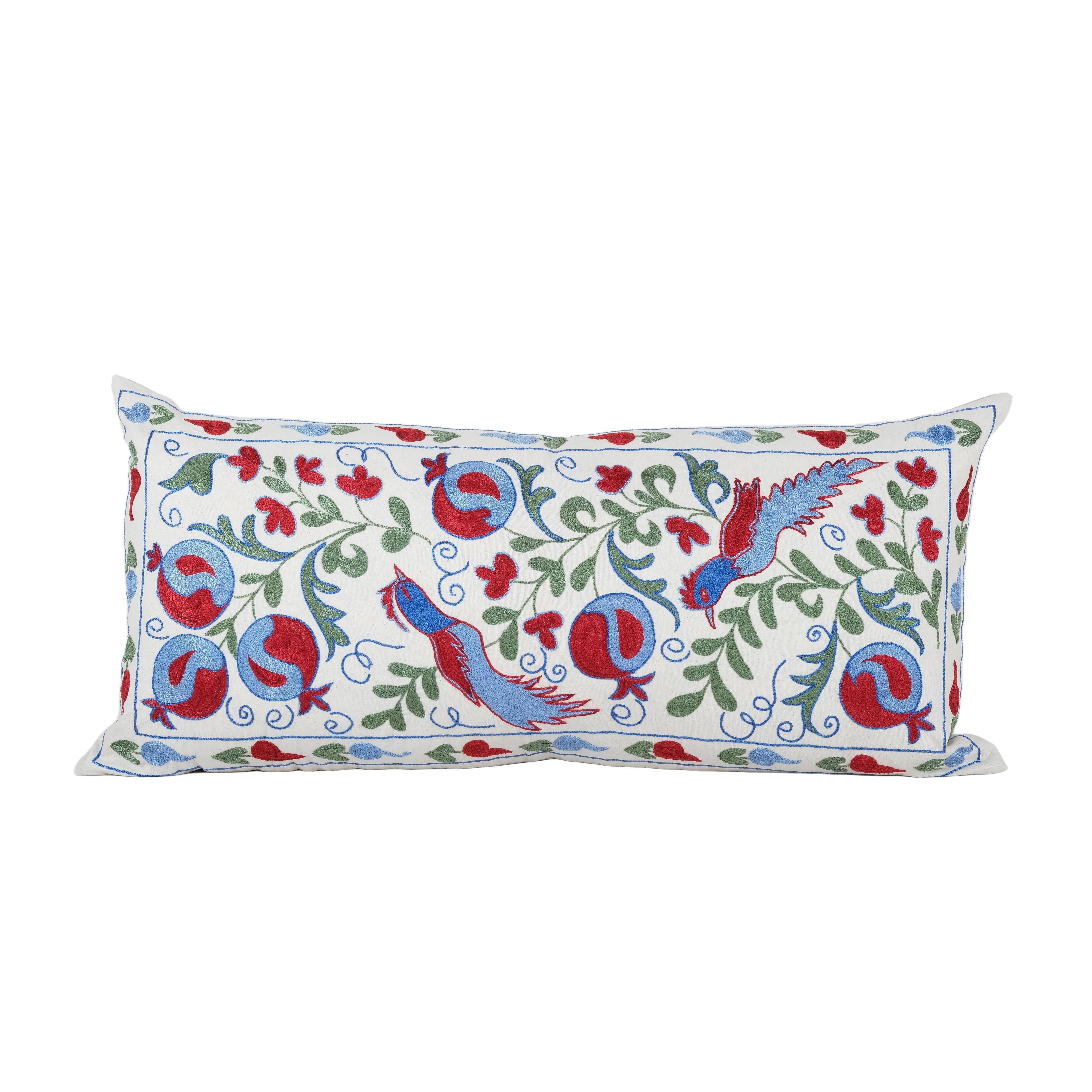 Bird Suzani Bedding Pillow Cover | 18'' x 38''
