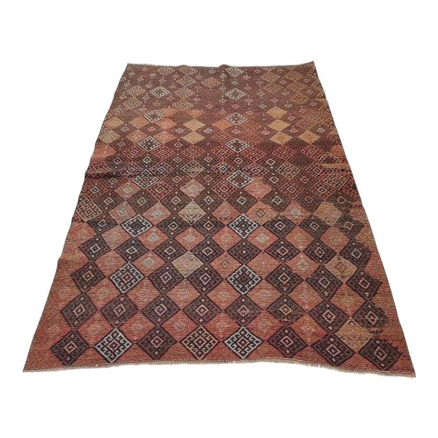 Vintage Turkish Soumac Rug 4'2'' x 6'3''