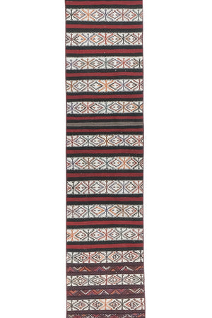 Vintage Turkish Kilim Runner 2'1'' x 29'4''