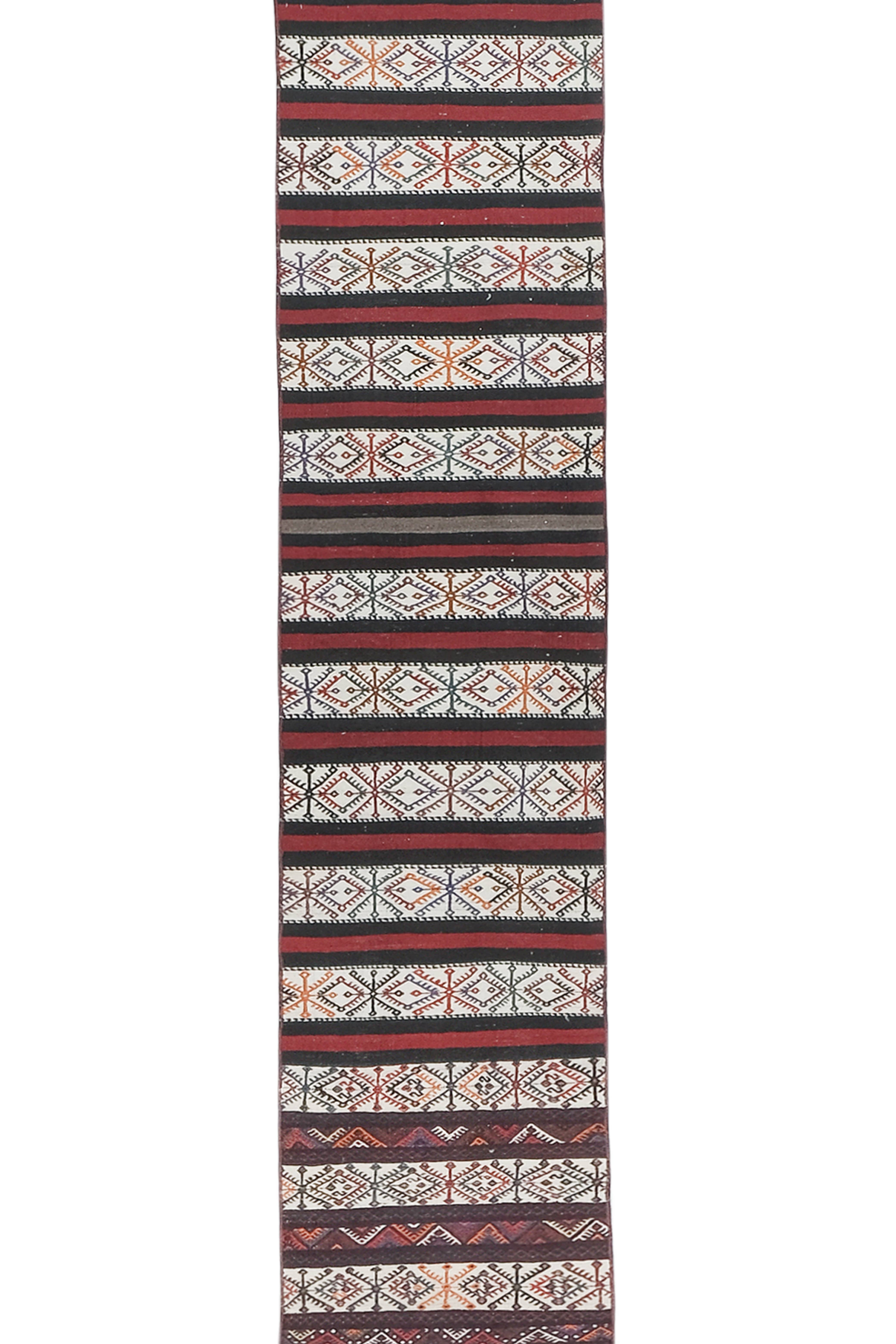 Vintage Turkish Kilim Runner 2'1'' x 29'4''