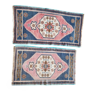 Vintage Turkish Yastik Rugs Set of 2 | 22'' x 36''