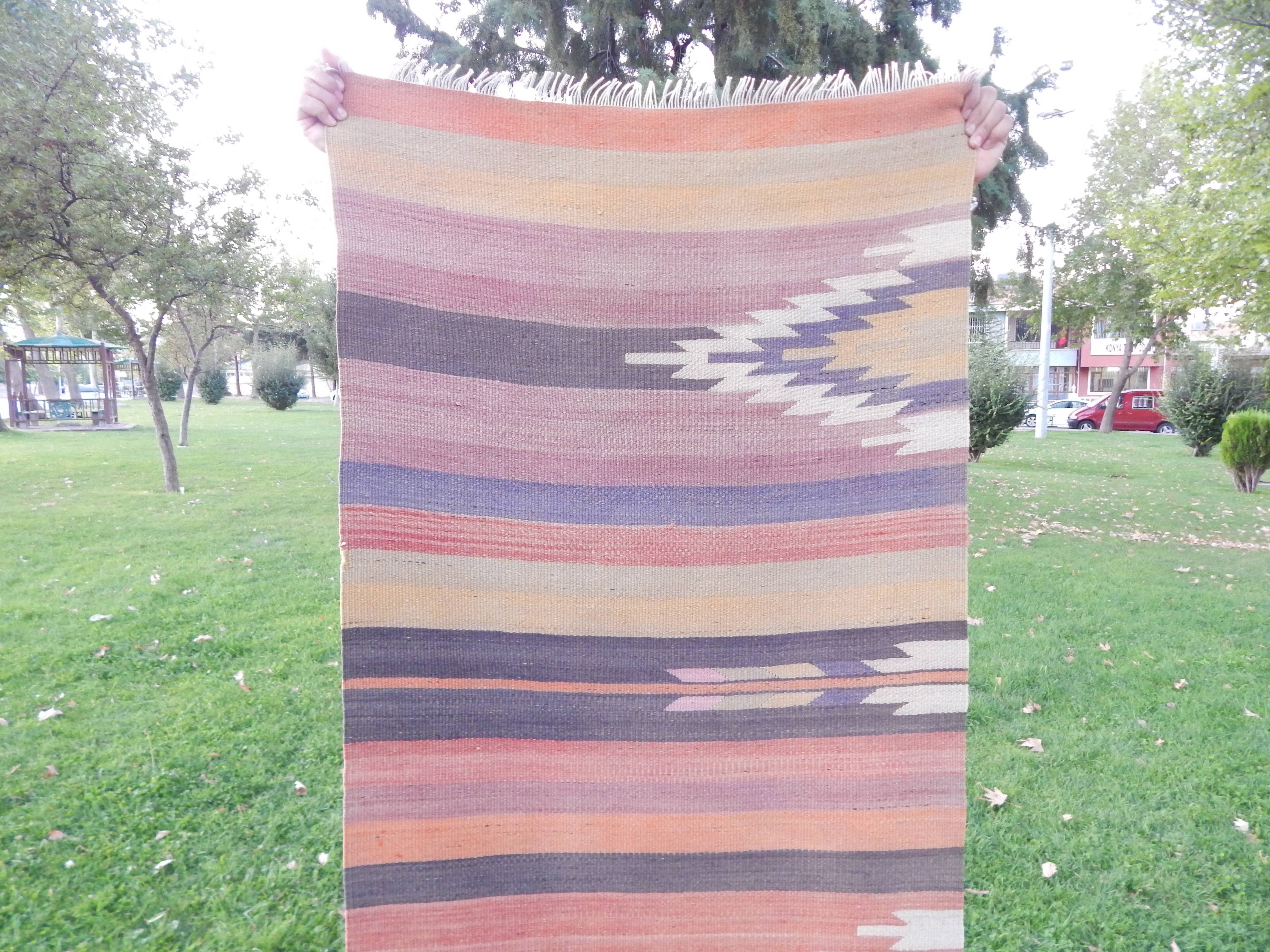Vintage Turkish Kilim Runner 2'7'' x 7'8''
