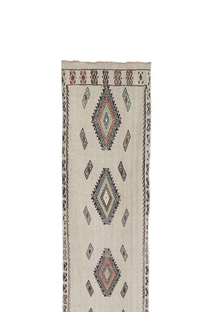 Vintage Turkish Kilim Runner 1'11'' x 13'8''