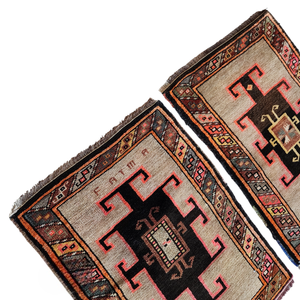 Vintage Oushak Yastik Rugs Set of 2 | 22'' x 31''