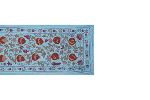 Hand-Embroidered Silk Suzani Wall Hanging & Bedspread 1'9'' x 6'3''