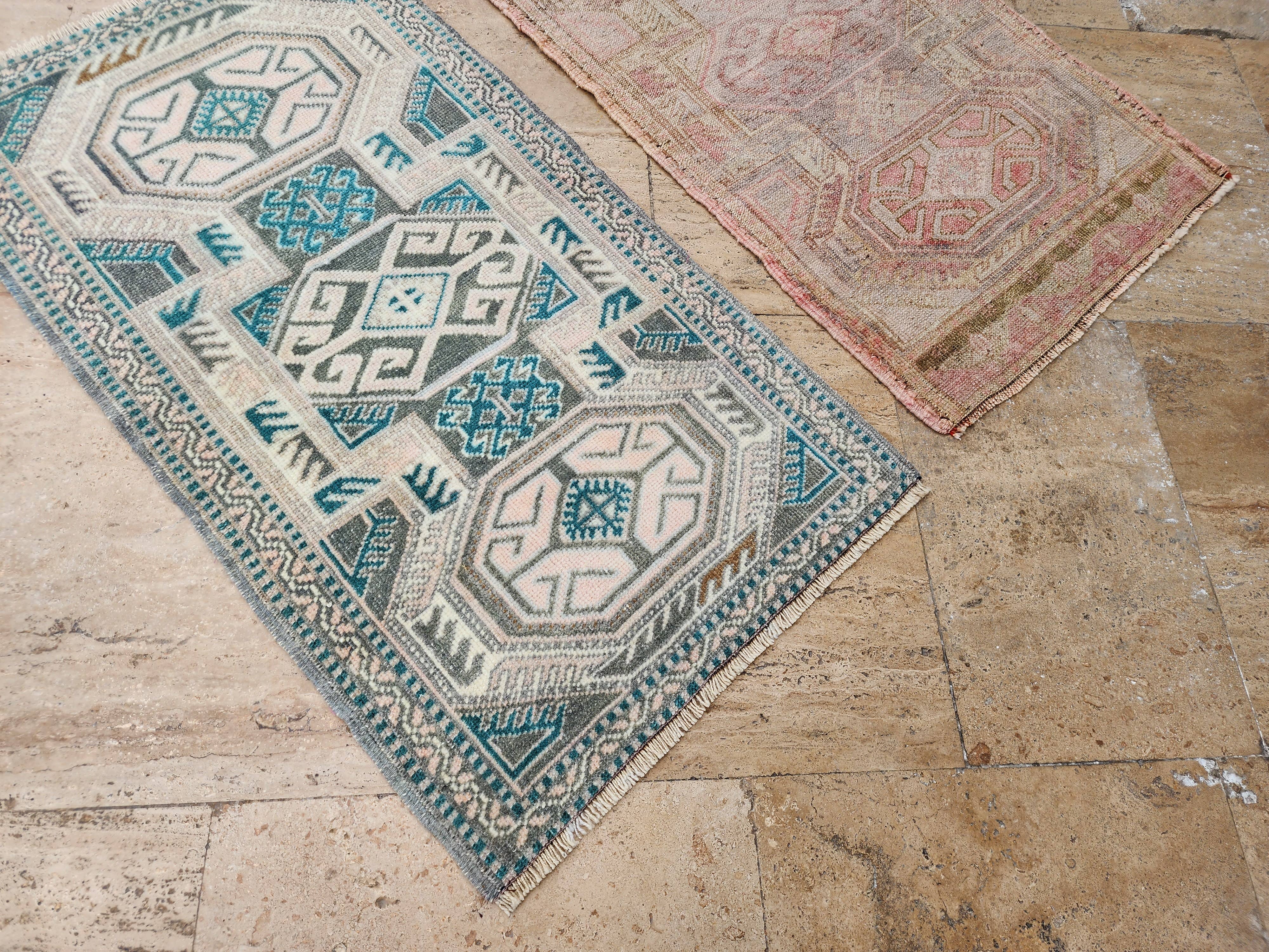 Vintage Turkish Yastik Rugs Set of 2 | 22'' x 36''