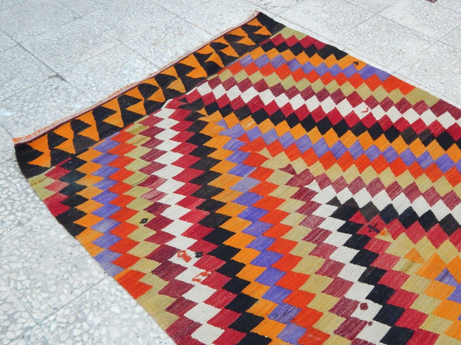 Vintage Turkish Rug 4'2'' x 10'9''
