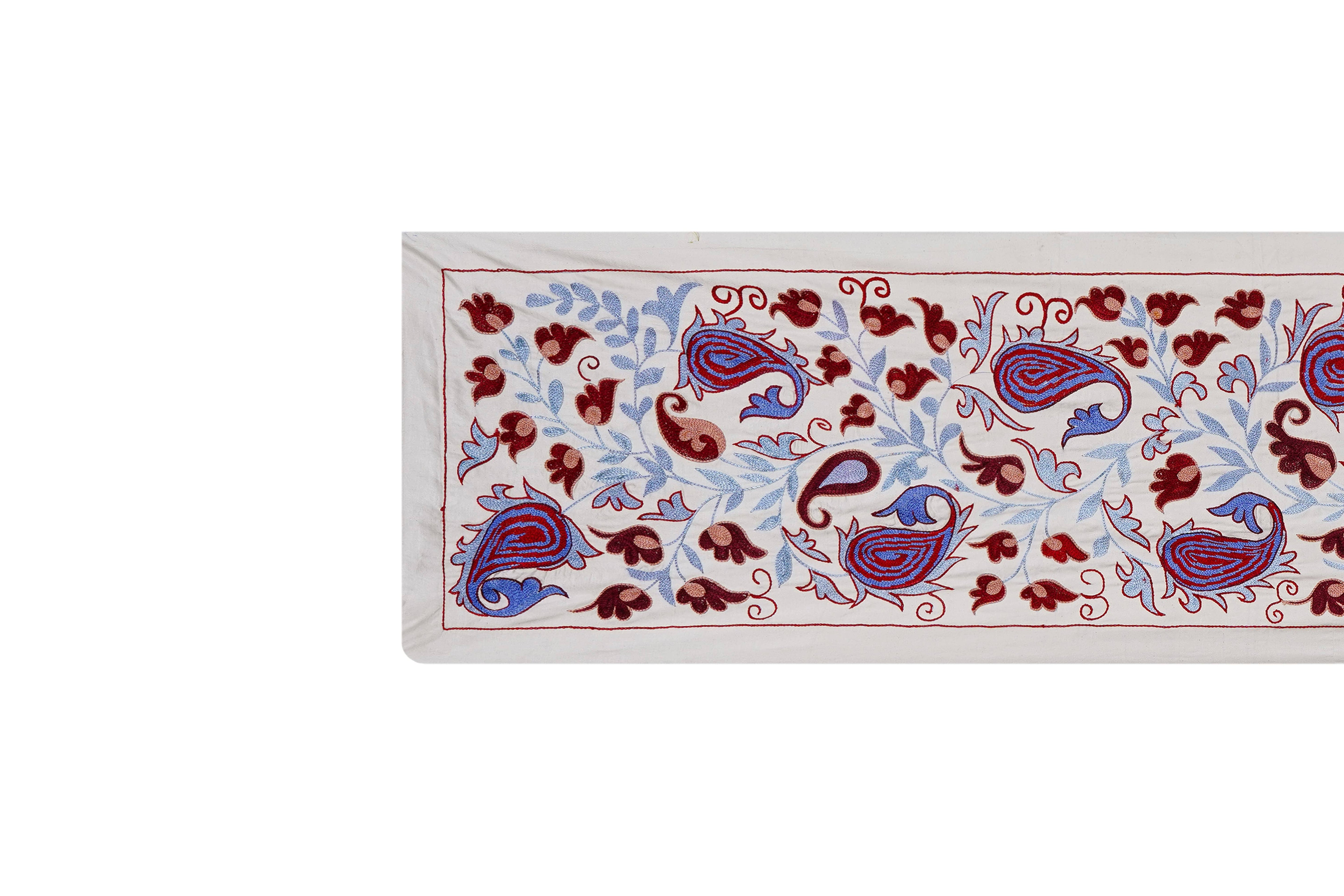 Hand-Embroidered Suzani Wall Hanging & Bedspread 1'8'' x 6'1''