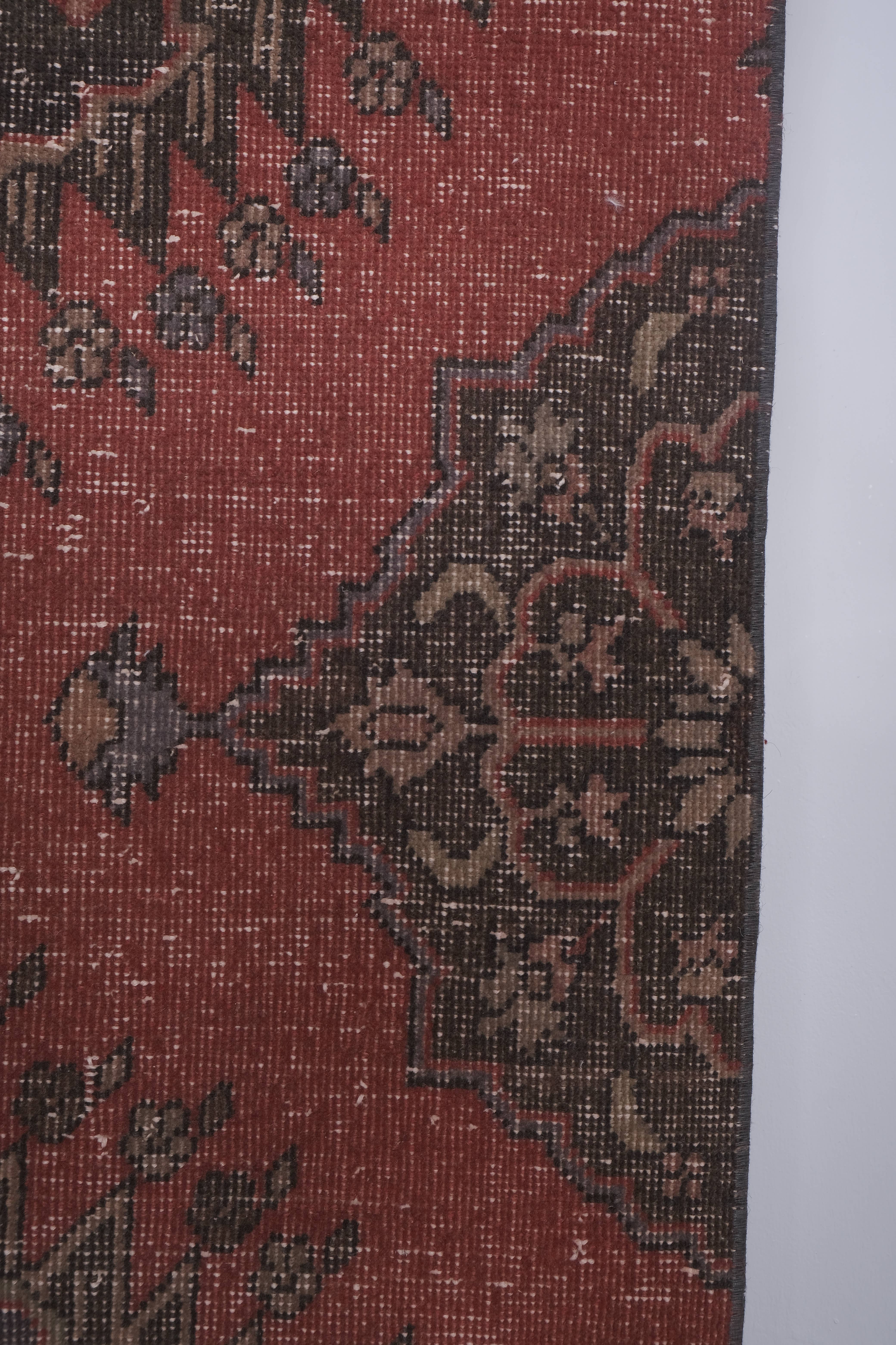 Vintage Turkish Runner Rug 3'4'' x 13'3''