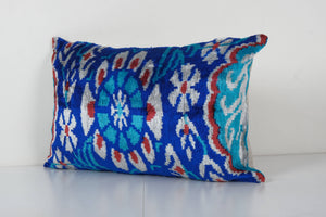 Silk Ikat Velvet Pillow Cover | 16'' x 24''