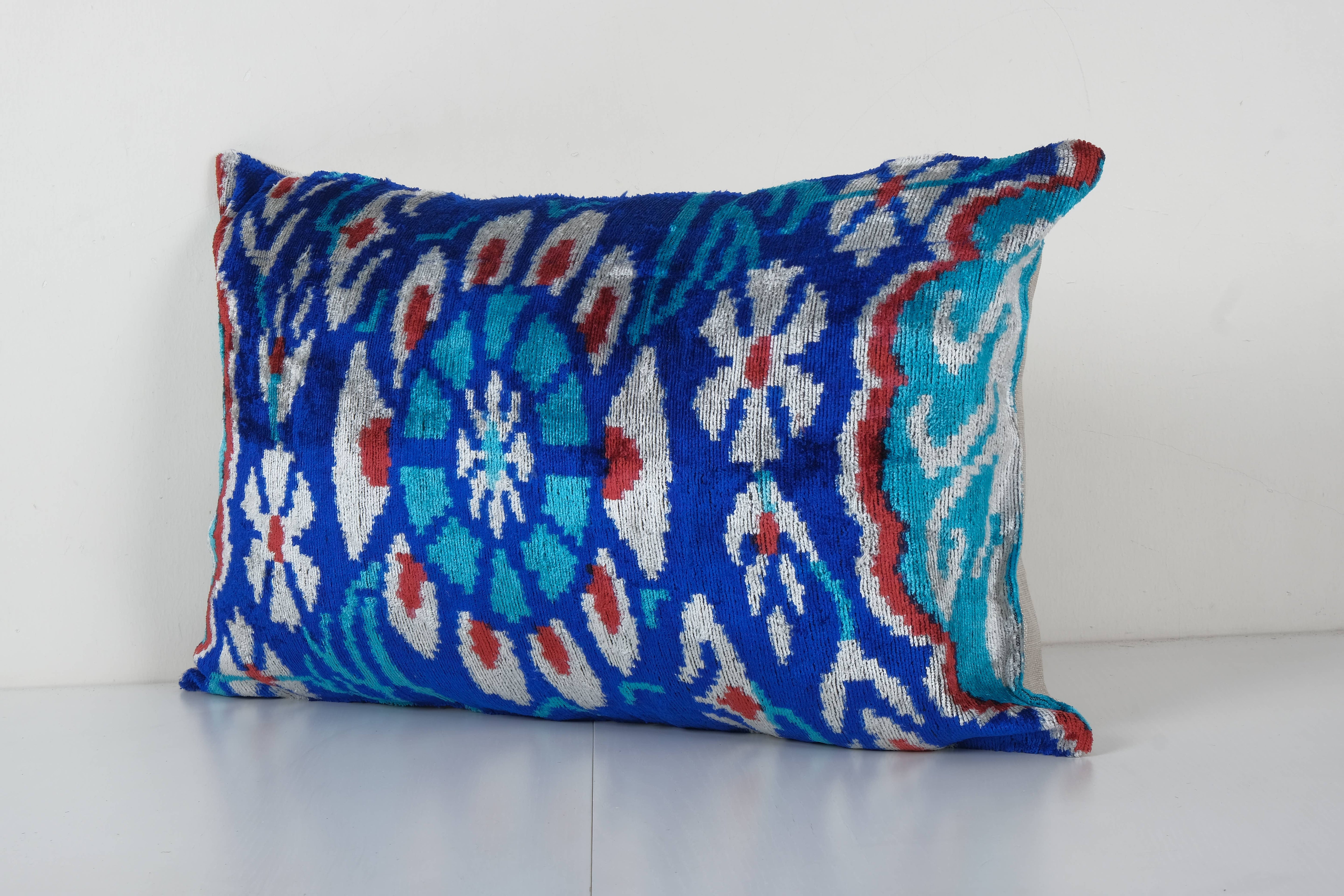 Silk Ikat Velvet Pillow Cover | 16'' x 24''
