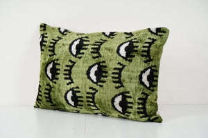 Silk Ikat Velvet Pillow Cover | 16'' x 24''