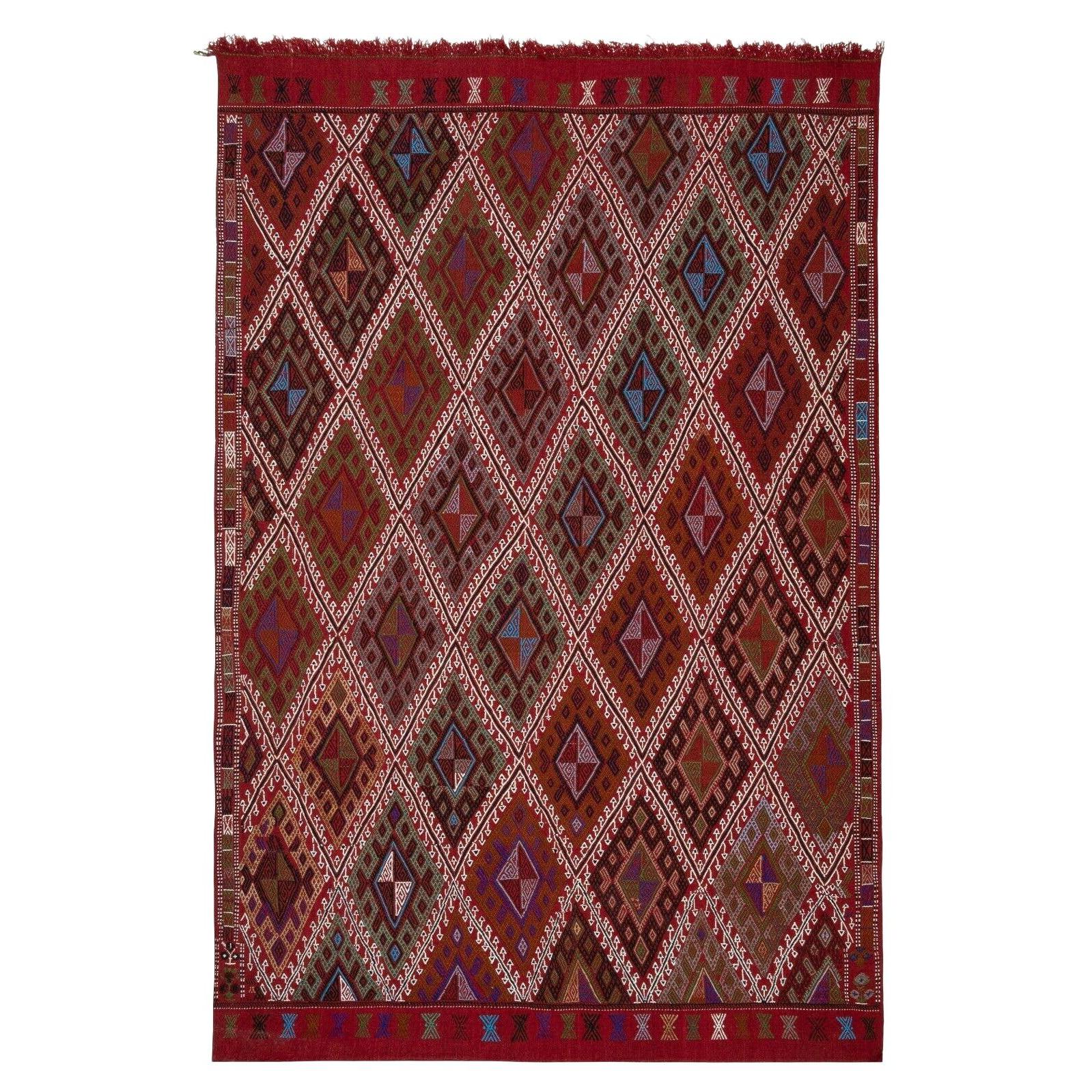 Vintage Turkish Kilim Rug 5'3'' x 8'1''