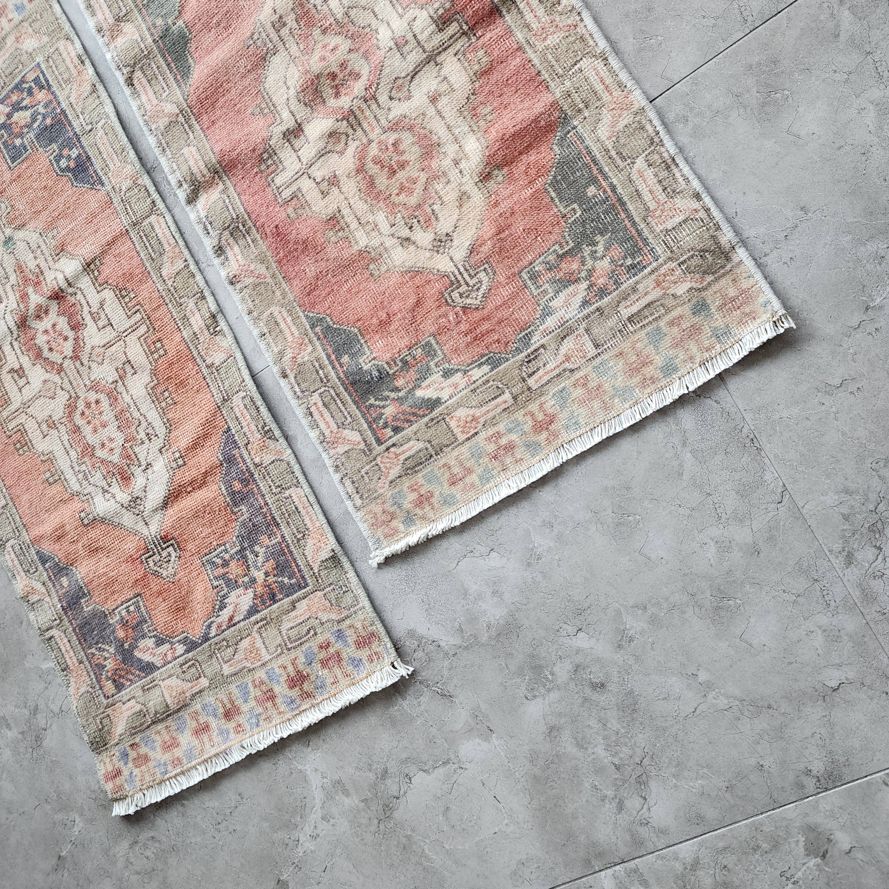 Vintage Turkish Yastik Rugs Set of 2 | 17'' x 36''