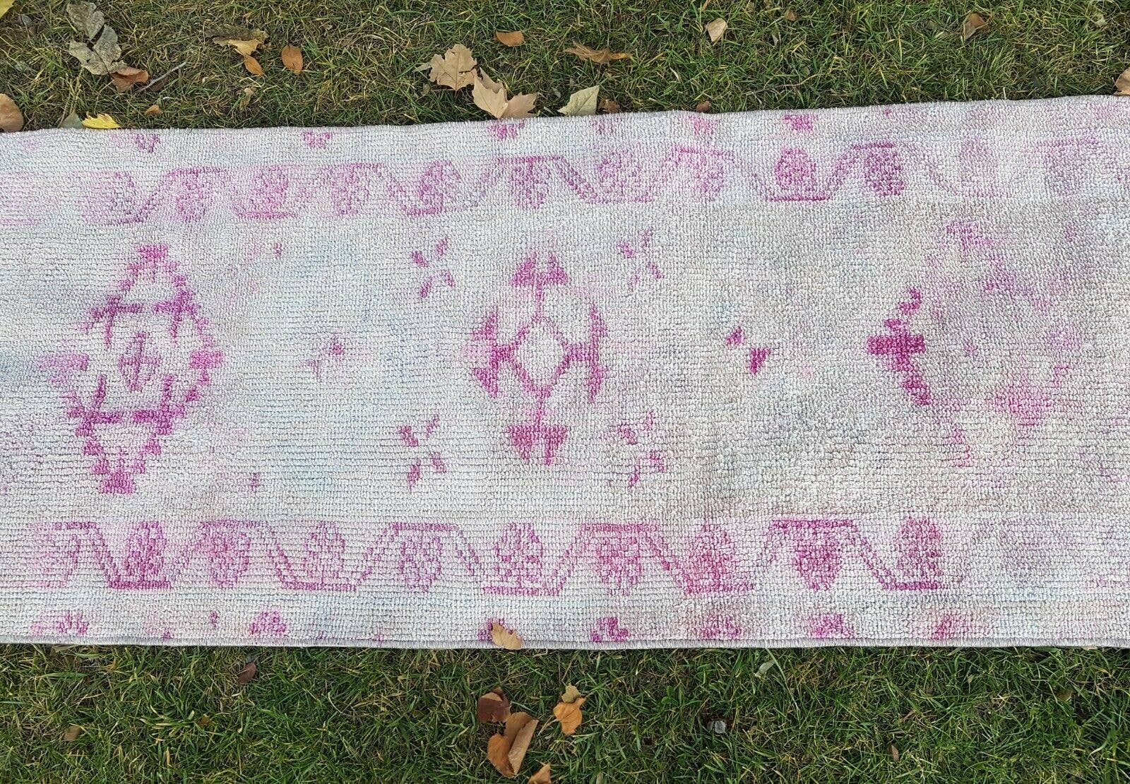 Vintage Kurdish Oushak Runner 2'4'' x 11'1''
