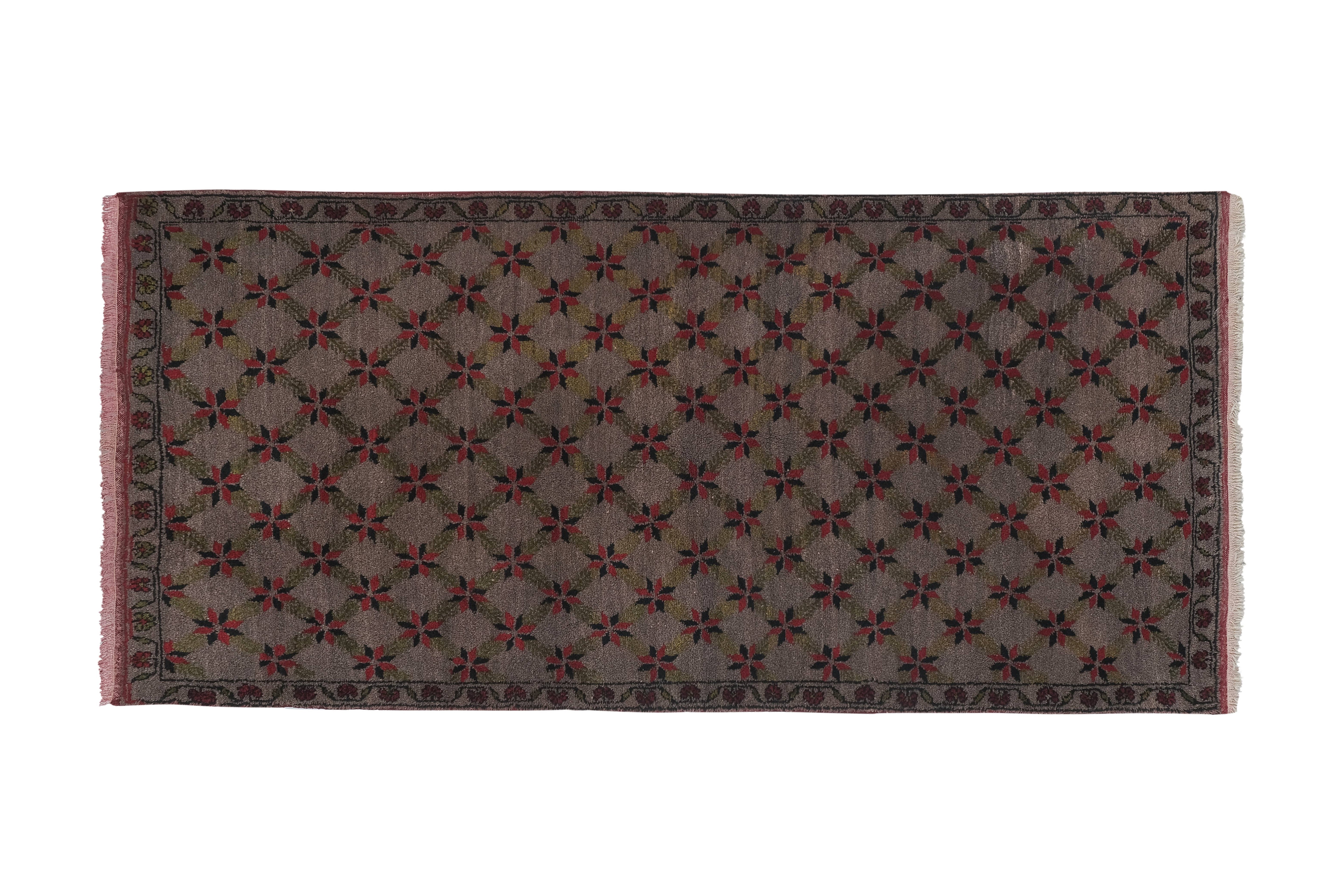 Vintage Turkish Shaggy Rug 3'9'' x 8'