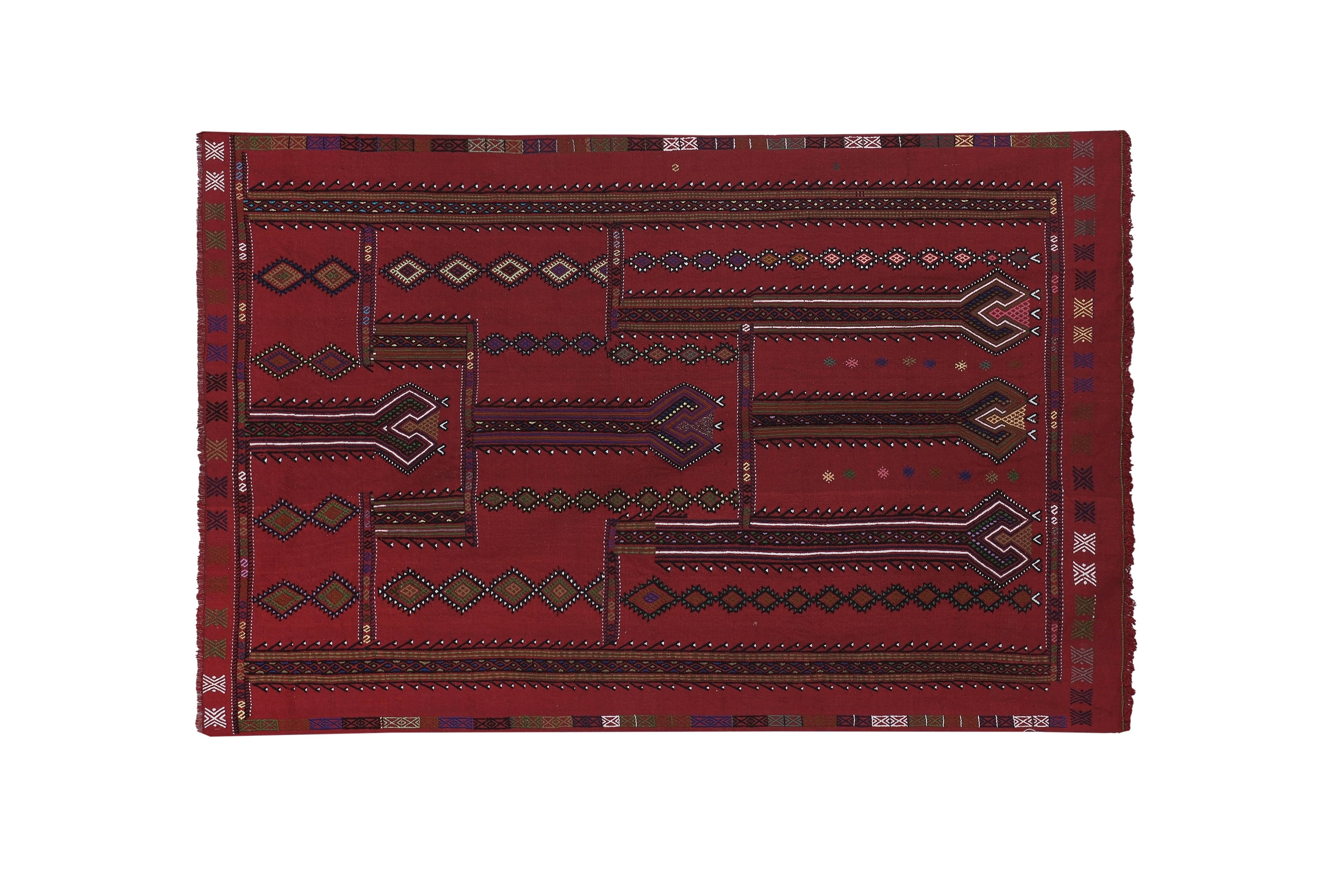 Vintage Turkish Kilim Rug 4'9'' x 7'7''