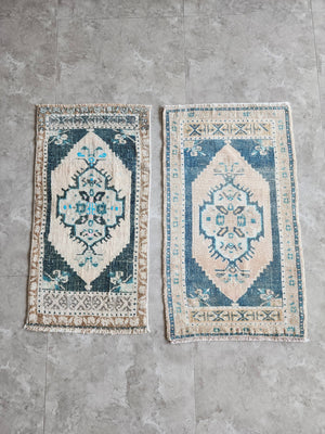Vintage Turkish Yastik Rugs Set of 2 | 20'' x 38''