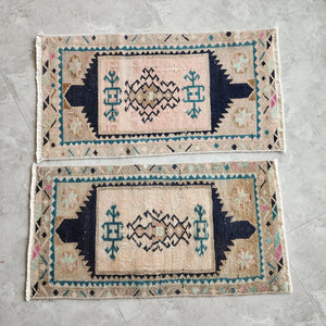 Vintage Turkish Yastik Rugs Set of 2 | 18'' x 34''