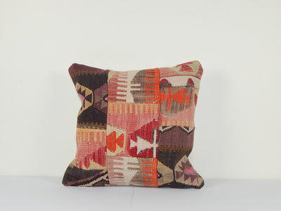 20" x 20" Hand Embroidery Cushion Cover, Kurdish rug Pillow Case, Home Decoration pillow, oversize Patchwork Pillow