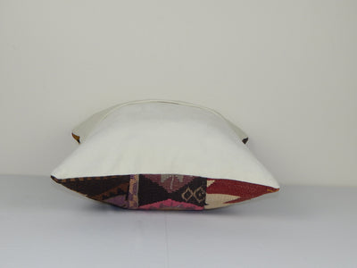 20" X 20" Boho Style Large Handwoven Patchwork Cushion Cover Kilim, Tribal Office and Living Room Decor, Turkish Patchwork Pillow Cover