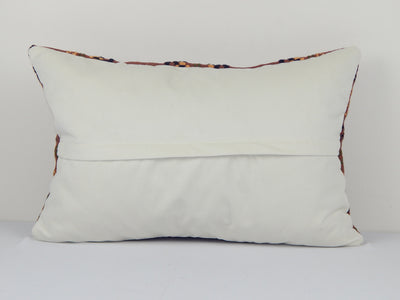 Turkish Kilim Pillow, Handwoven Kilim Pillow, Organic Brown Anatolian Cushion Cover, Bohemian Chic Home Decor 16" x 24"