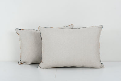 Pair of Silk Ikat Velvet Pillows - Set of Two Colorful Handloom Colorful Lumbar Cushion Covers - Unique Velvet Cushions for Sofa 16'' x 22''