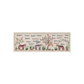 Hand-Embroidered Uzbek Suzani Table Runner, Tiger Embroidery, Cotton Tribal Textile 1'8'' x 4'6'' - front view