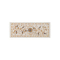 Floral Pictorial Suzani Wall Tapestry, Hand Embroidered Uzbek Cotton Tablecloth 1'8'' x 4'0'' - front view