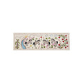 Bohemian Uzbek Suzani Table Runner, Winged Horse Embroidery, Cotton Embroidered Wall Hanging 1'8'' x 4'7'' - front view