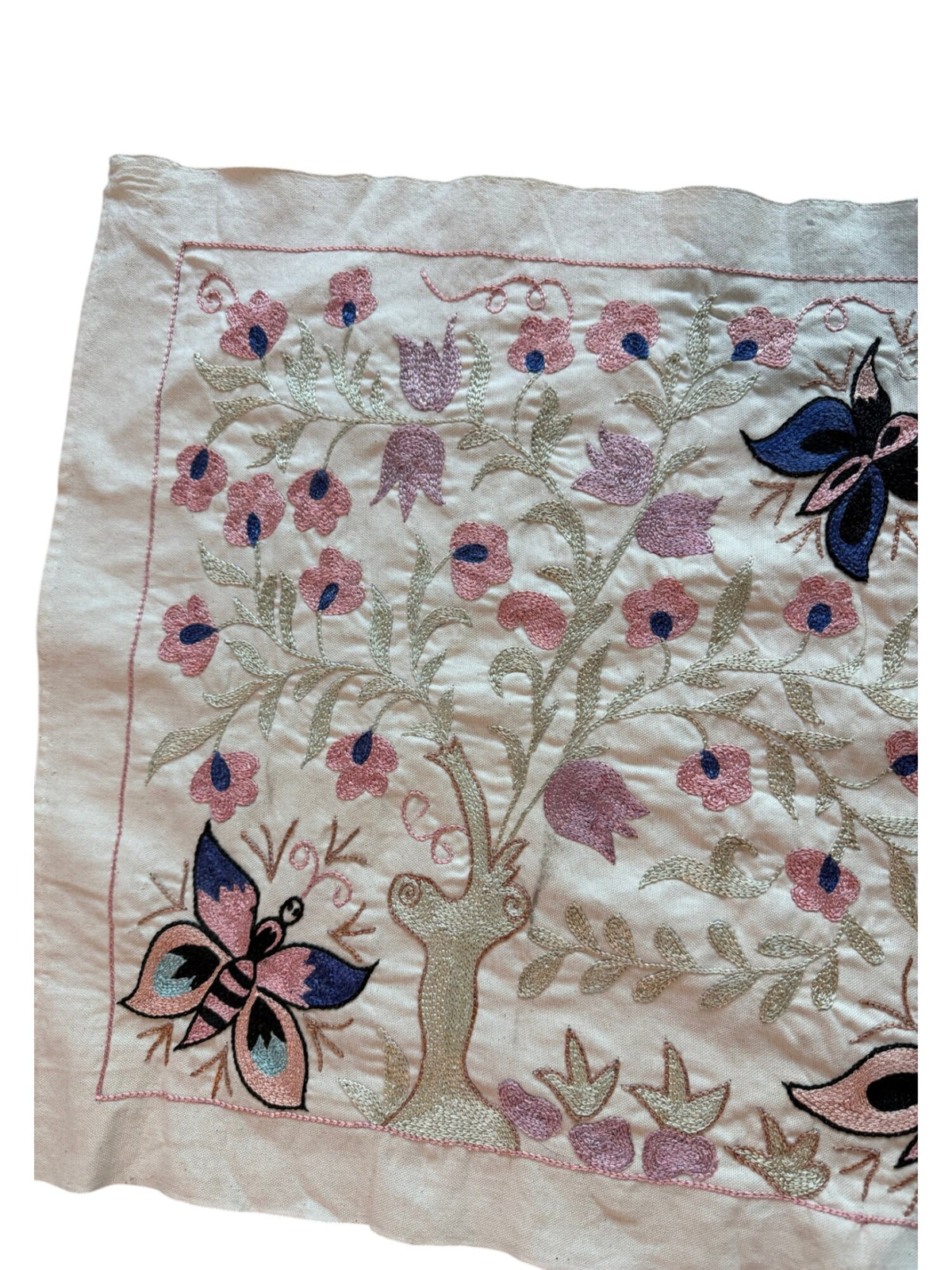 Bohemian Winged Horse Suzani Runner - Tashkent Pictorial Embroidery 1'8'' x 4'6'' - detail 4