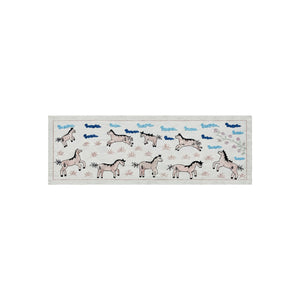 Artisan Horse Suzani Runner - Uzbek Pictorial Embroidery 1'8'' x 4'8'' - front view