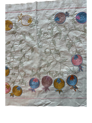 Artisan Suzani Embroidered Wall Hanging - Tashkent Winged Horse Embroidery, Tribal Decor 1'8'' x 4'7'' - detail 2