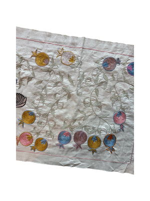 Artisan Suzani Embroidered Wall Hanging - Tashkent Winged Horse Embroidery, Tribal Decor 1'8'' x 4'7'' - detail 6