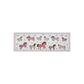 Handmade Uzbek Suzani Table Runner, Horse Embroidery, Cotton Tapestry 1'8'' x 4'8'' - front view
