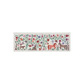 Decorative Uzbek Suzani Table Runner, Horse Embroidery, Cotton Tapestry 1'8'' x 4'7'' - front view
