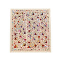 Embroidered Beige Silk Suzani Wall Tapestry - Pomegranate Embroidery, Samarkand Textile 6'4'' x 6'3'' - front view