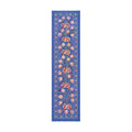 Blue Silk Suzani Tribal Textile - Boho Pomegranate Uzbekistan Textile 1'8'' x 6'4'' - front view