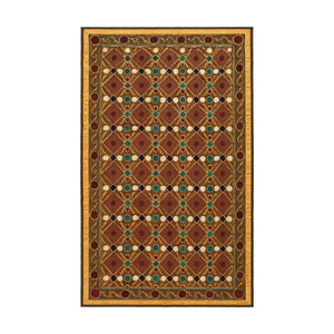 Vintage Brown Cotton Suzani Embroidered Wall Hanging, Lattice Embroidery 7'7'' x 12'2'' - front view