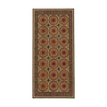 Vintage Embroidered Cotton Suzani Textile Wall Art - Brown Medallion Embroidery 7'3'' x 16'1'' - front view