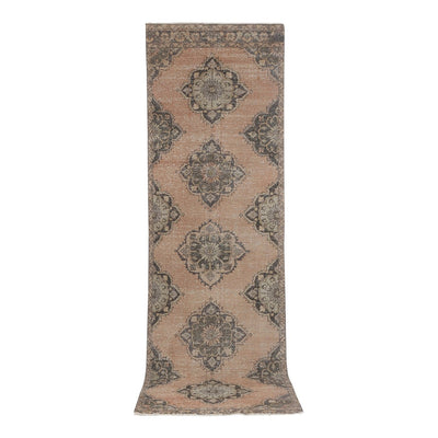 Distressed Faded Low Pile Oushak Runner 3'10'' X 12'9''