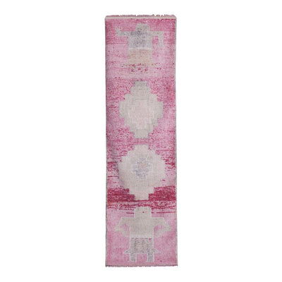Vintage Pink Turkish Herki Rug 2'12'' X 9'10''