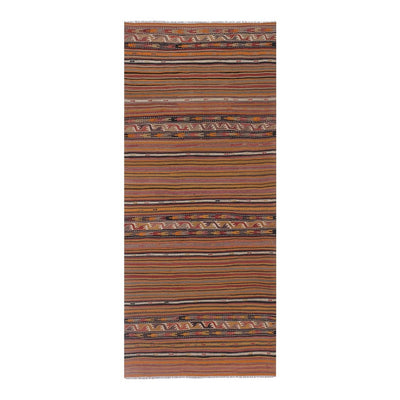 Vintage Striped Turkish Kilim Rug 5'5'' X 12'1''