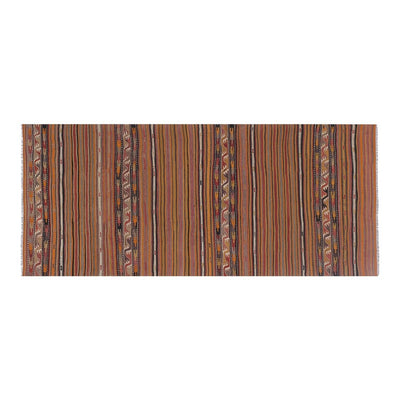 Vintage Striped Turkish Kilim Rug 5'5'' X 12'1''